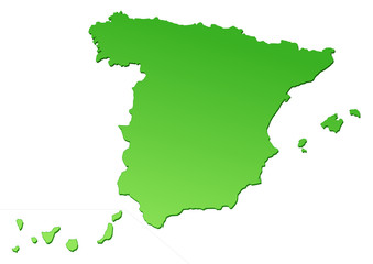 Carte d'Espagne verte