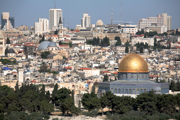 Fototapeta na wymiar Old Jerusalem & Dome of the Rock