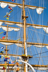 rigging of big sailing ship