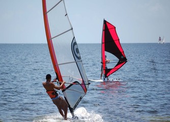 Windsurfers on Biscayne Bay