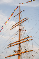 rigging of big sailing ship