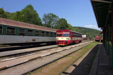 Obraz premium train on the railway station