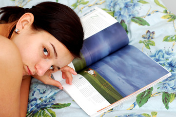 Portrait of a brunette girl relaxing.