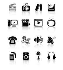 Miscellaneous multimedia vector icons