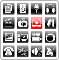 Miscellaneous multimedia vector icons