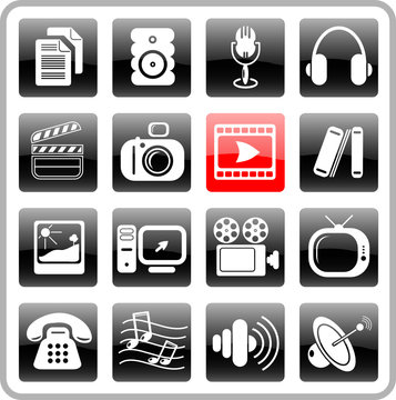 Miscellaneous multimedia vector icons