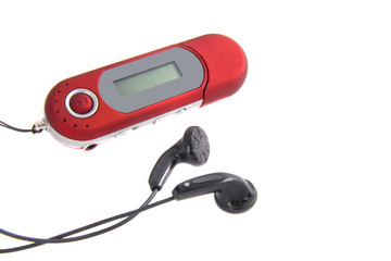 photo of a mp3 player with headphones