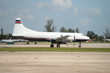 Classic transport airplane COnvair 580