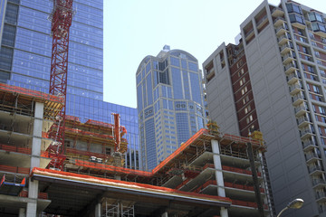 Downtown construction and crane