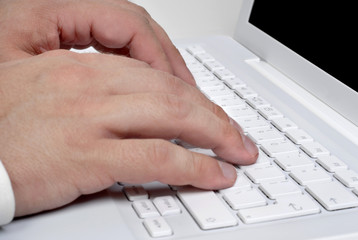 Fototapeta na wymiar keyboard hand