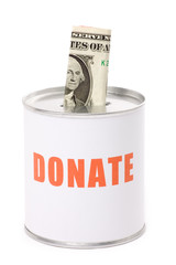 dollar and Donation Box