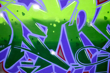 Graffiti Green and Purple