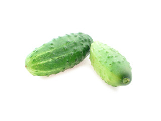 Two fresh cucumbers