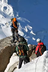 Papier Peint photo Lavable Alpinisme Alpinistes sur une rocher