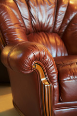 red leather armchair