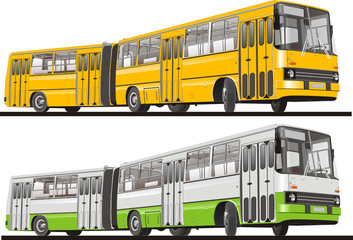 Obraz na płótnie Canvas Vector City Bus Articulated