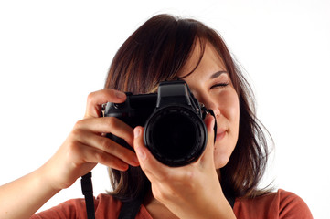 woman with camera