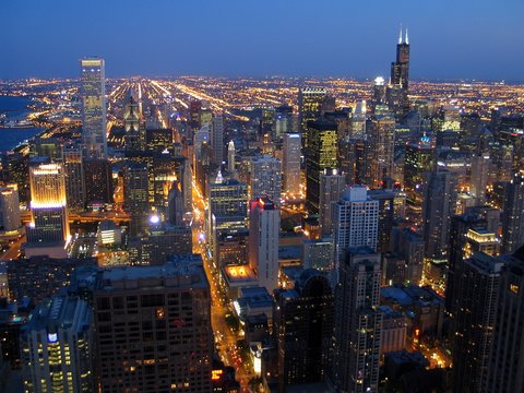 Chicago zur Blauen Stunde