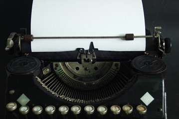 blank sheet in a typewriter