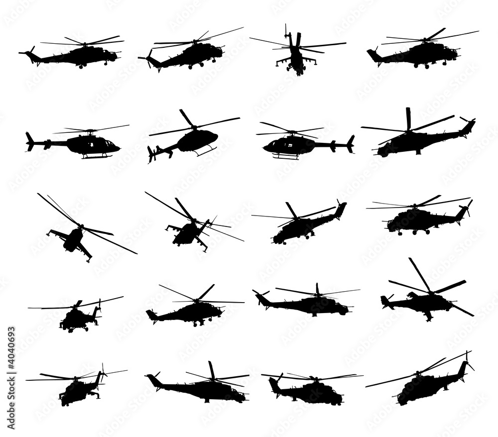 Wall mural Army Helicopter  Illustration