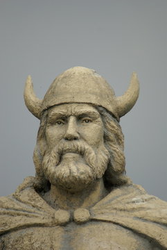 Head Of Viking Statute At Gimli,Manitoba