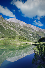 Lake Okoto with Mt.peak Vihren in national park Pirin, Bulgaria