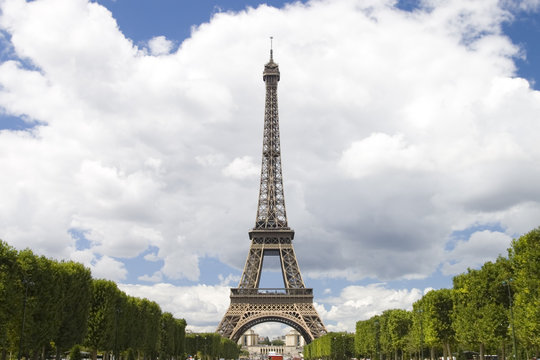Eiffel tower on cloud sky