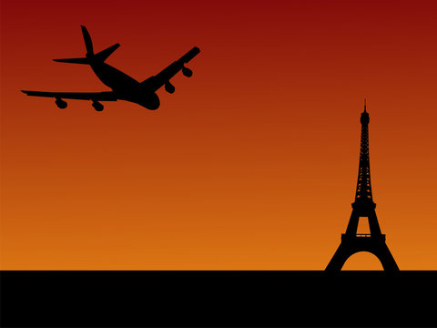 plane arriving in Paris