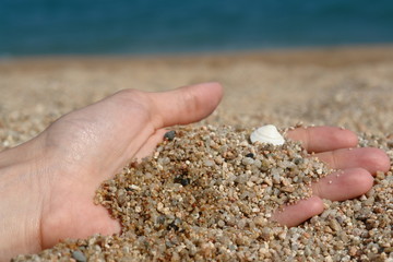 Beach and hand
