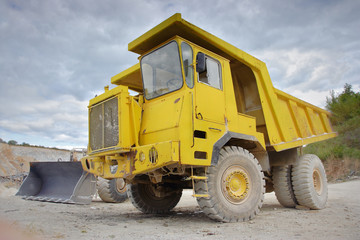 Dumper truck at a construction site