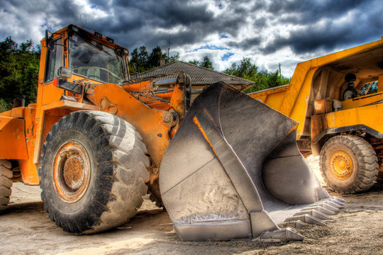 Bulldozer At Construction Yard