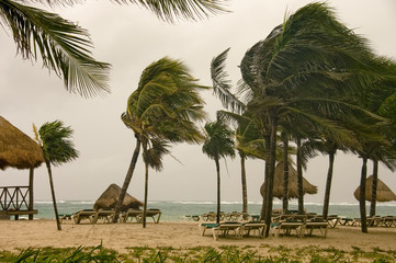 wind storm over the Caribbean sea, Mexico