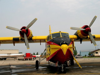 Front of Water Bomber for forest fires