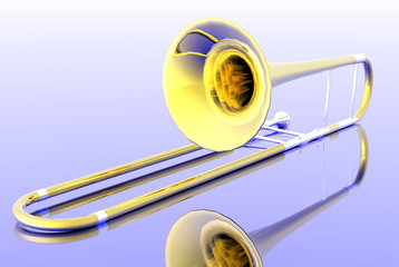 Obraz premium 3D render trumpet