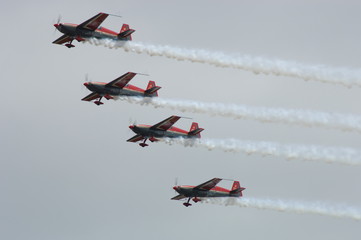 Aerobatic planes with smoke