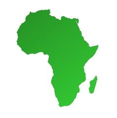 Detailed green gradient map of Africa