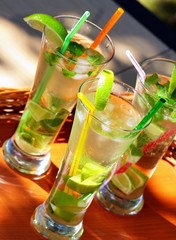 Mojito - alcoholic drink with mint and lemon