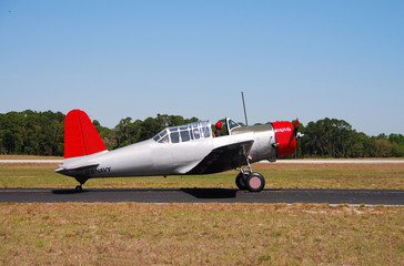 Side view of wartime airplane