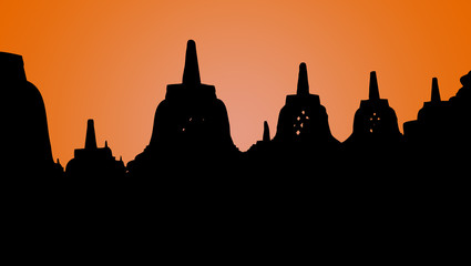 Indonesia, java, Borobudur: Vector