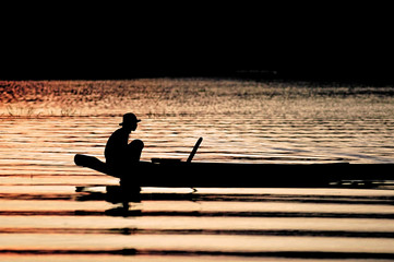 Fototapeta na wymiar Vietnam, Lak Lake: Sunset