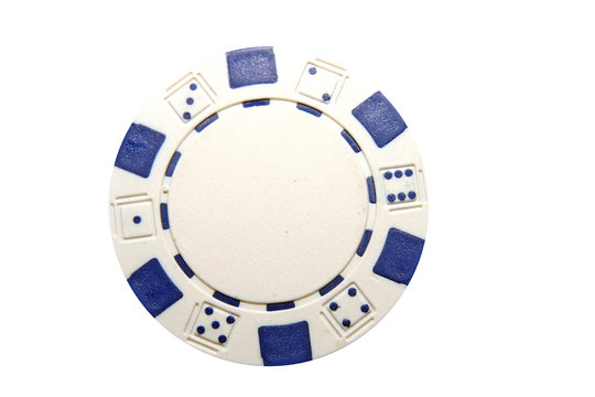 Blue and White Poker Chip