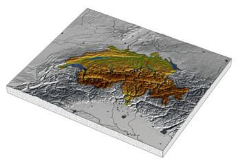 3D Reliefkarte der Schweiz