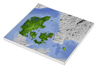 3D Reliefkarte von Dänemark