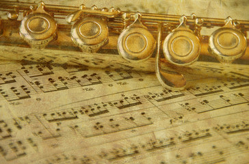 Antiqued Music and Flute