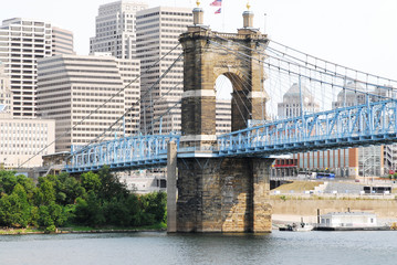 Cincinnati's historical suspension bridge