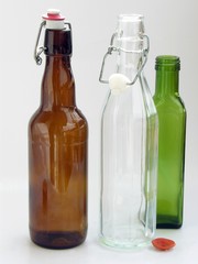 various glass bottles