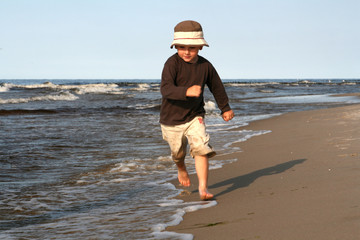 little boy on a beach