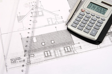 Calculator and tape measure 