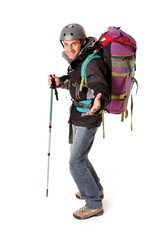 Alpiniste donne la main