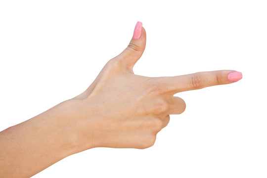 female hand with forefinger